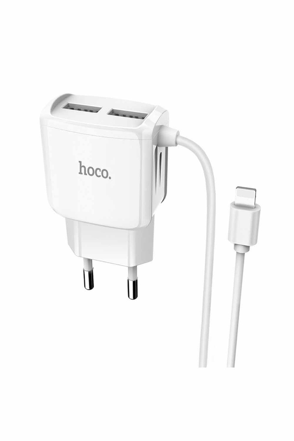 Зарядний пристрій Hoco C59A 2 USB 2.4A Lightning колір білий ЦБ-00196963 SKT000860254 фото