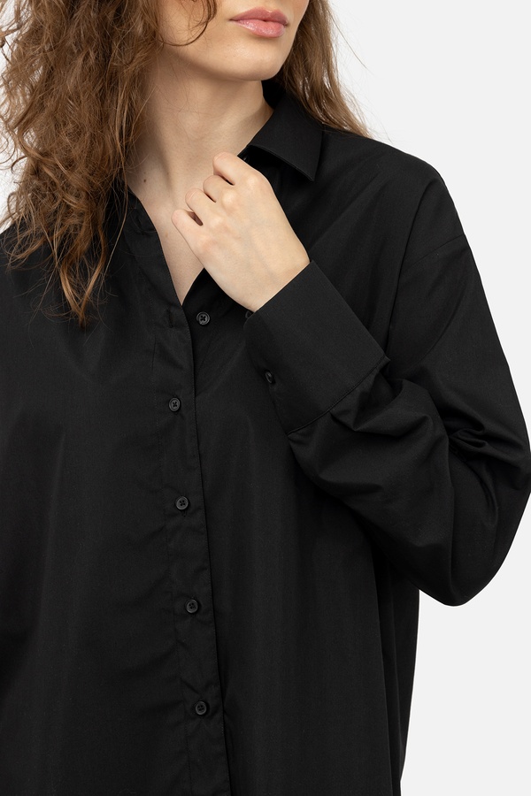 Жіноча сорочка з довгим рукавом 48 колір чорний ЦБ-00242164 SKT000963749 фото