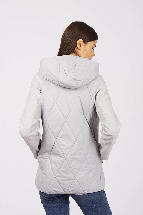 Куртка коротка стьогана жіноча 44 колір сірий ЦБ-00169005 SKT000566795 фото