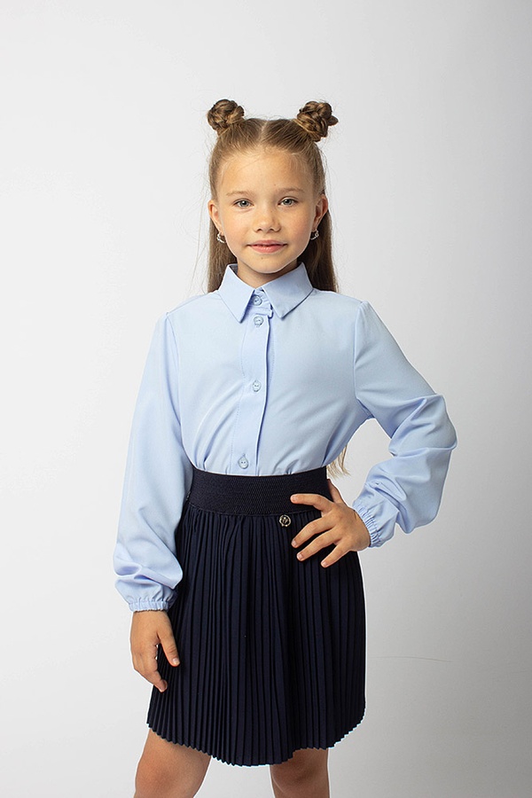 Блуза на девочку 140 цвет голубой ЦБ-00157527 SKT000533854 фото