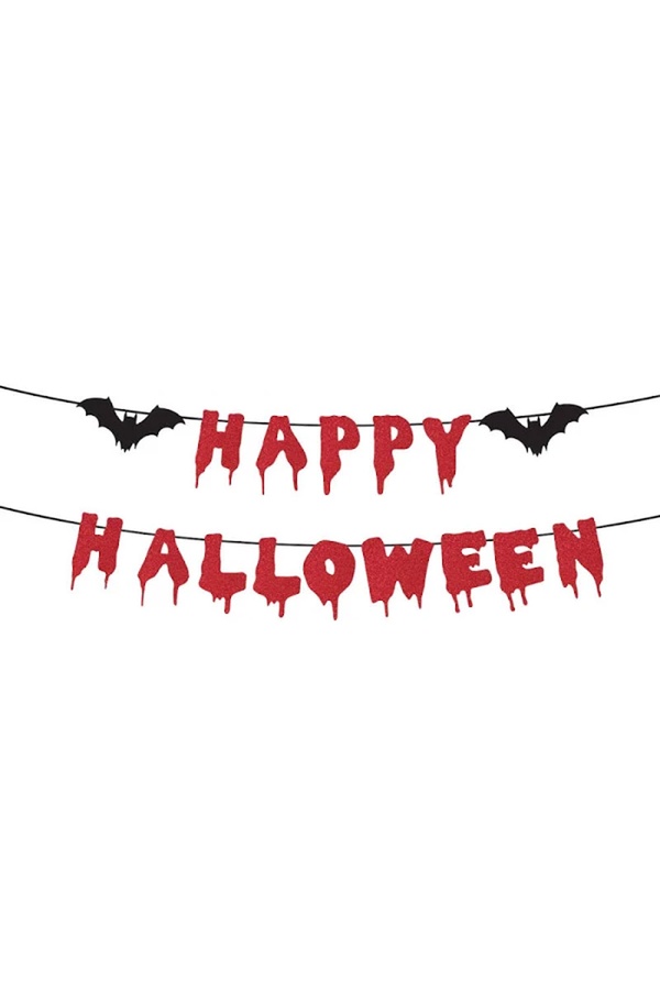 Гірлянда-розтяжка на Хелловін "Happy Halloween", 3м колір червоний ЦБ-00202580 SKT000872505 фото