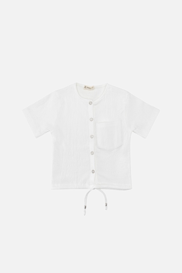 Блуза з коротким рукавом для дівчинки 104 колір білий ЦБ-00243483 SKT000968126 фото