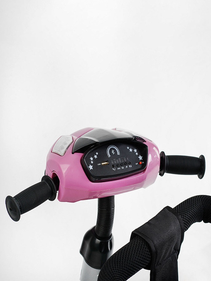 Велосипед 3-х колісний з батьківською ручкою колір чорно-рожевий ЦБ-00223415 SKT000917421 фото