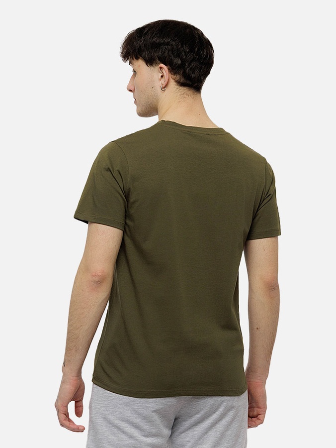 Чоловіча футболка регуляр 52 колір хакі ЦБ-00210812 SKT000890868 фото
