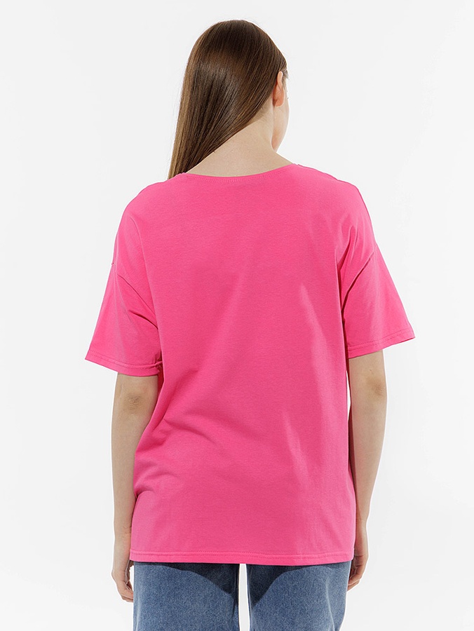 Жіноча футболка оверсайз 42 колір фуксія ЦБ-00219240 SKT000906771 фото
