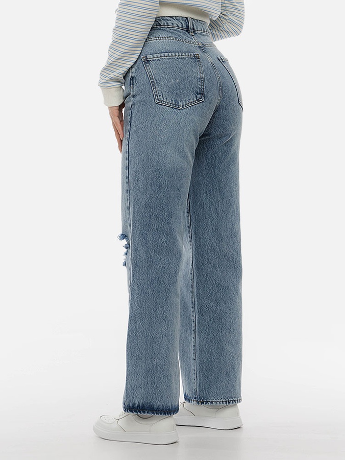 Жіночі джинси палаццо 40 колір блакитний ЦБ-00216280 SKT000900408 фото