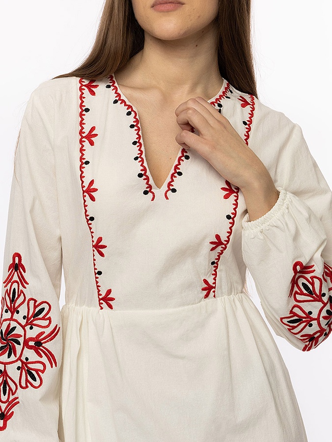 Женское платье вышиванка цвет белый ЦБ-00214055 SKT000895528 фото