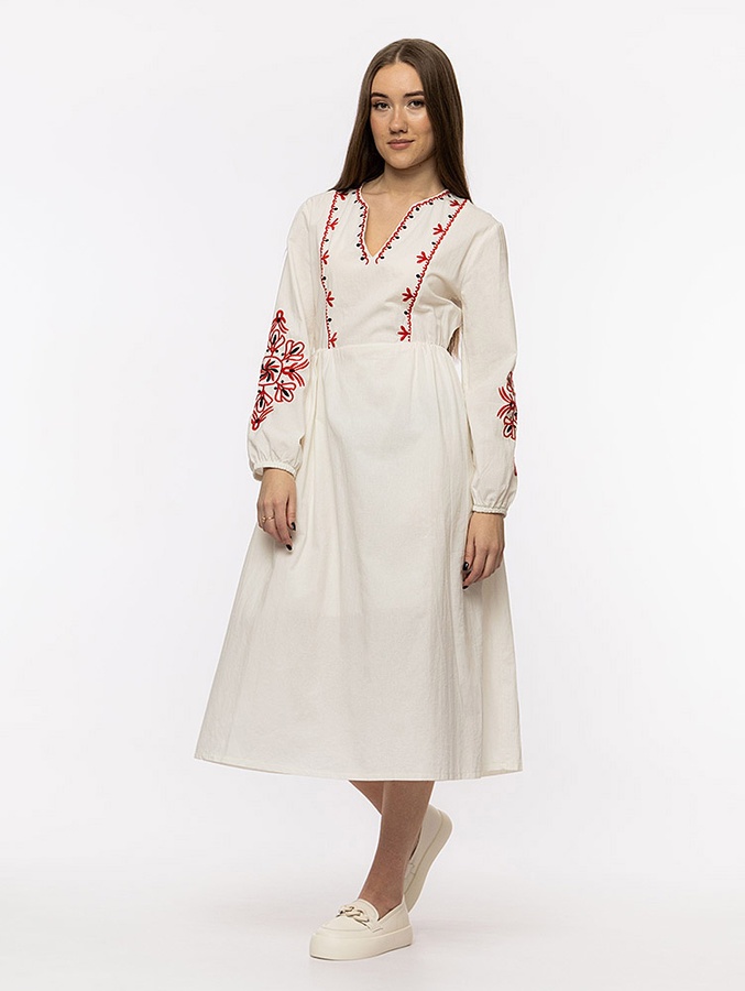 Женское платье вышиванка цвет белый ЦБ-00214055 SKT000895528 фото