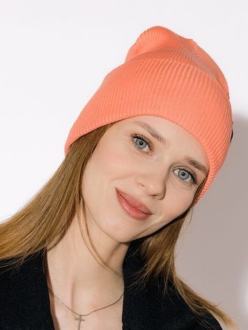 Жіноча шапка колір персиковий 56-58 ЦБ-00226805 фото