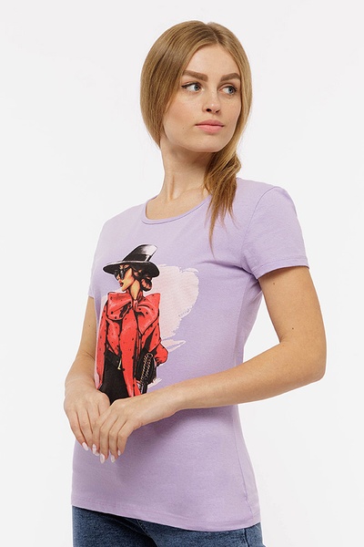 Жіноча футболка 42 колір бузковий ЦБ-00161100 SKT000545769 фото