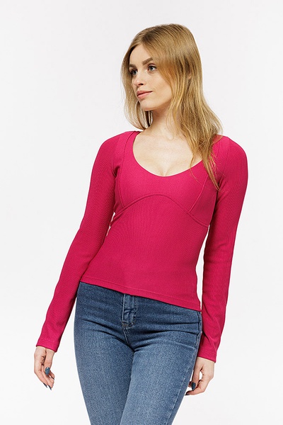 Женская футболка с длинным рукавом 46 цвет малиновый ЦБ-00206753