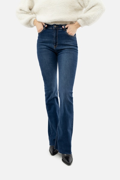 Жіночі джинси кльош 44 колір темно-синій ЦБ-00233550 SKT000941736 фото