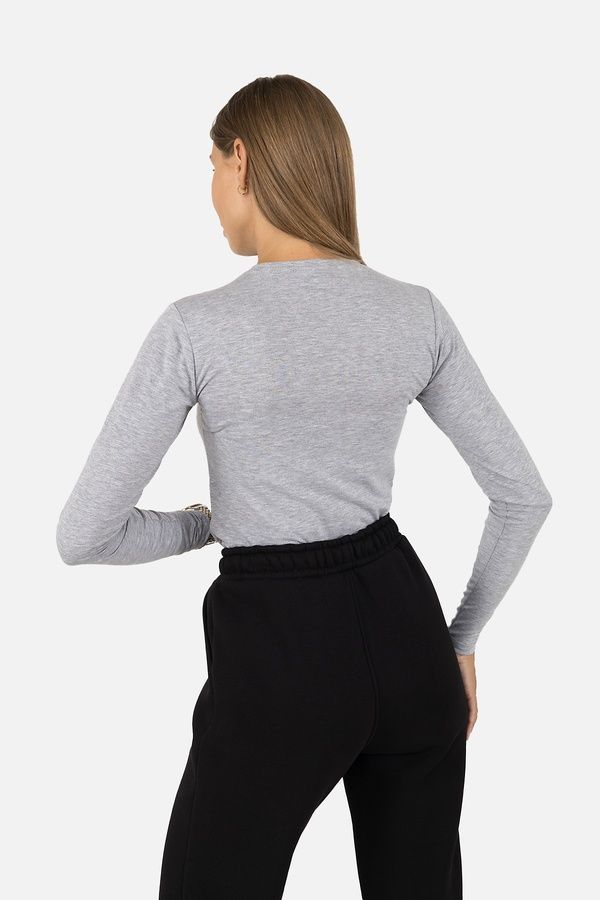 Женская футболка с длинным рукавом цвет серый 44