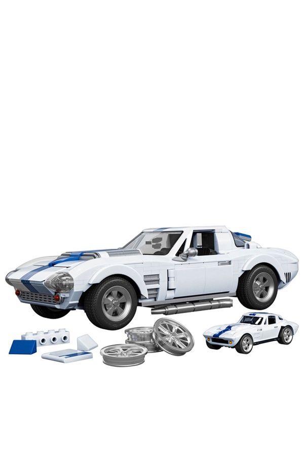 Колекційна машинка-конструктор - "Corvette Grand Sport" серії "Elite" Mattel Brick Shop Hot Wheels JGR31 ЦБ-00285846 фото