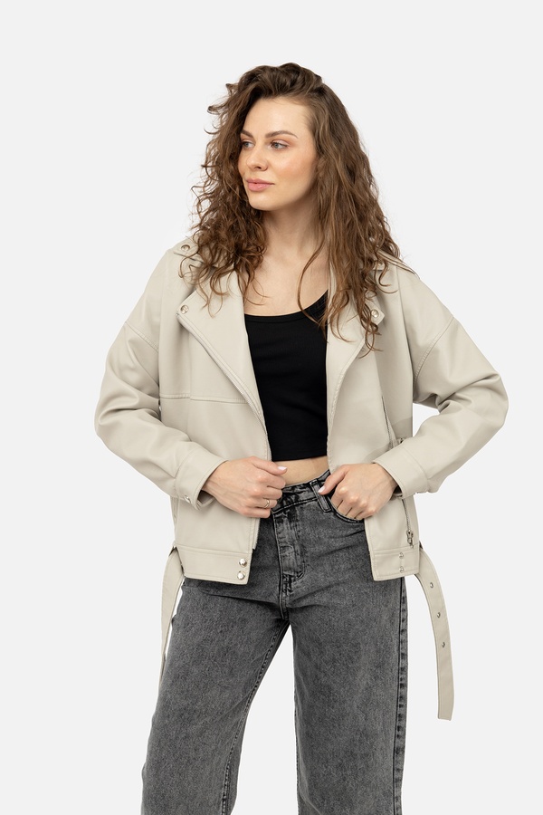 Жіноча куртка косуха 44 колір сірий ЦБ-00238374 SKT000956355 фото