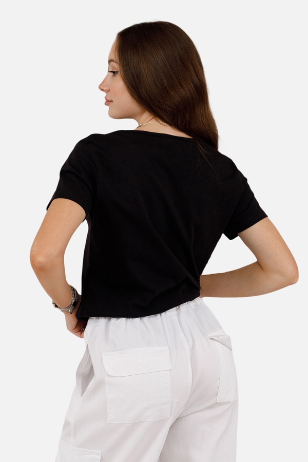 Жіноча футболка з коротким рукавом 40 колір чорний ЦБ-00252403