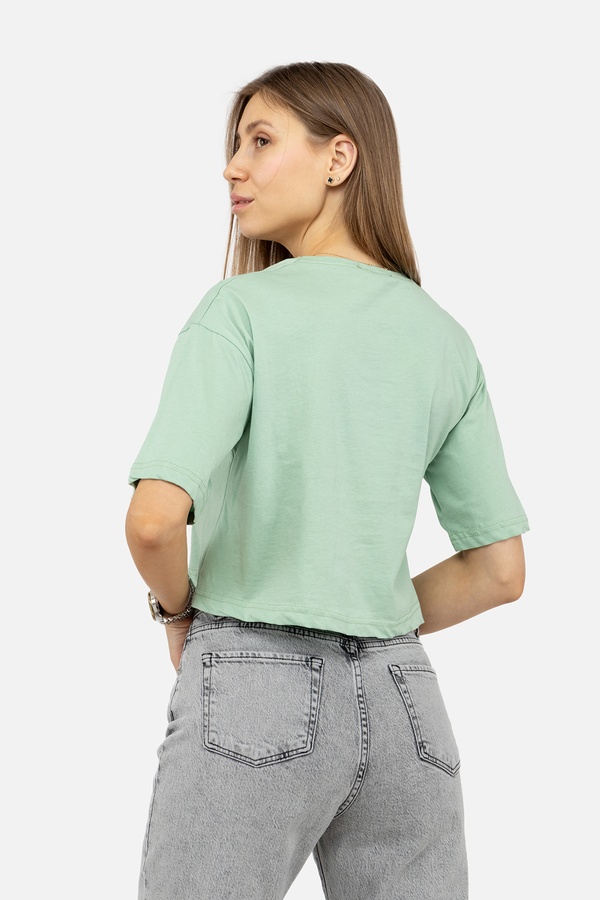 Жіноча футболка з коротким рукавом 50 колір м'ятний ЦБ-00246950 SKT000985748 фото