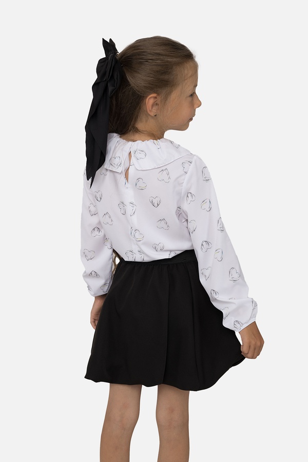 Блуза з довгим рукавом для дівчинки 140 колір білий ЦБ-00251244 SKT000996290 фото