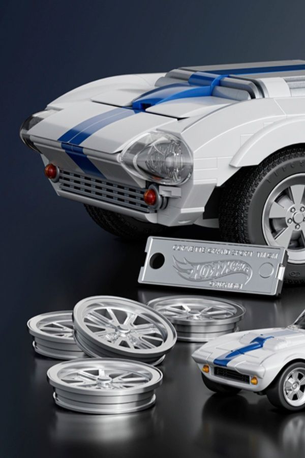 Колекційна машинка-конструктор - "Corvette Grand Sport" серії "Elite" Mattel Brick Shop Hot Wheels JGR31 ЦБ-00285846 фото
