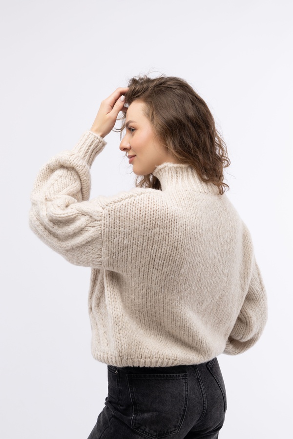 Жіночий светр 46 колір молочний ЦБ-00233309 SKT000941223 фото