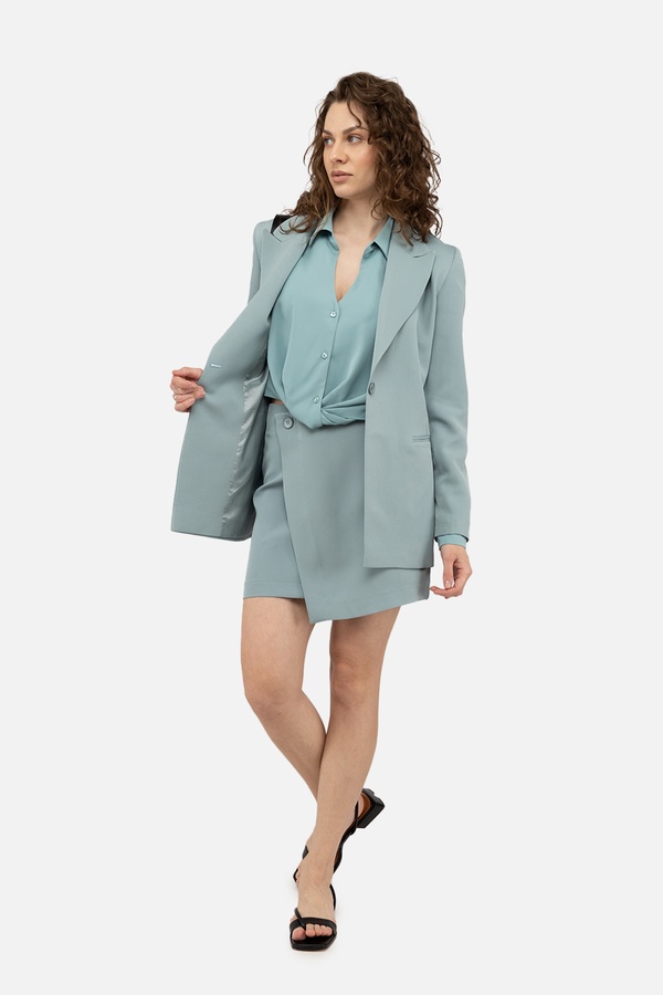 Женская блуза с длинным рукавом 42 цвет мятный ЦБ-00242168 SKT000963762 фото