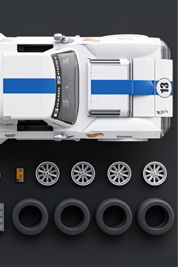 Колекційна машинка-конструктор - "Corvette Grand Sport" серії "Elite" Mattel Brick Shop Hot Wheels JGR31 ЦБ-00285846 фото