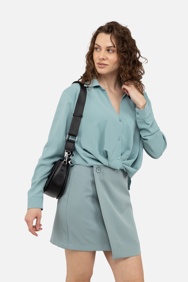 Жіноча блуза з довгим рукавом 42 колір м'ятний ЦБ-00242168 SKT000963762 фото
