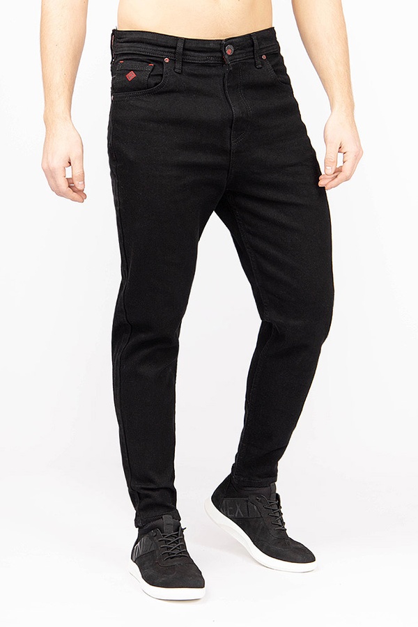 Чоловічі джинси керрот 46 колір чорний ЦБ-00177136 SKT000590968 фото