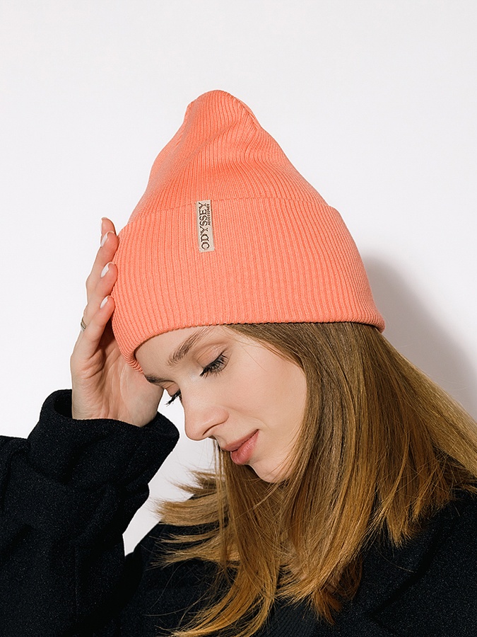 Жіноча шапка 56-58 колір персиковий ЦБ-00226805 SKT000924963 фото