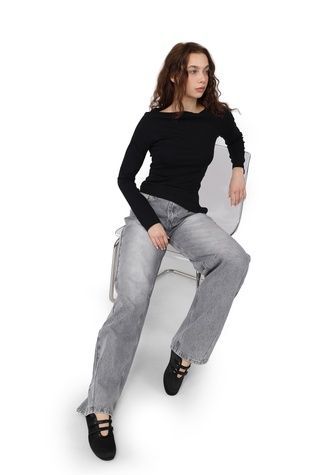Джинсы baggy женские цвет светло-серый 48 ЦБ-00290504 фото