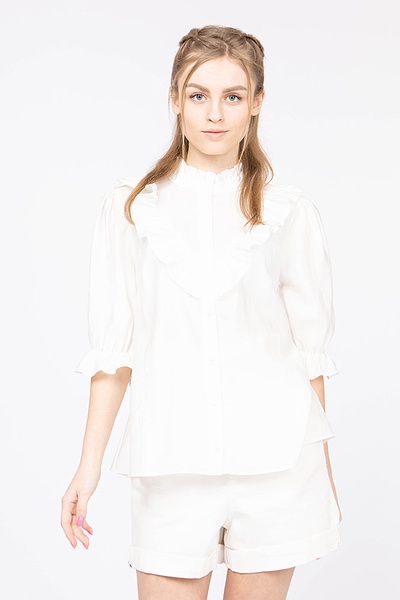 Блуза жіноча 48 колір білий ЦБ-00174772 SKT000584836 фото