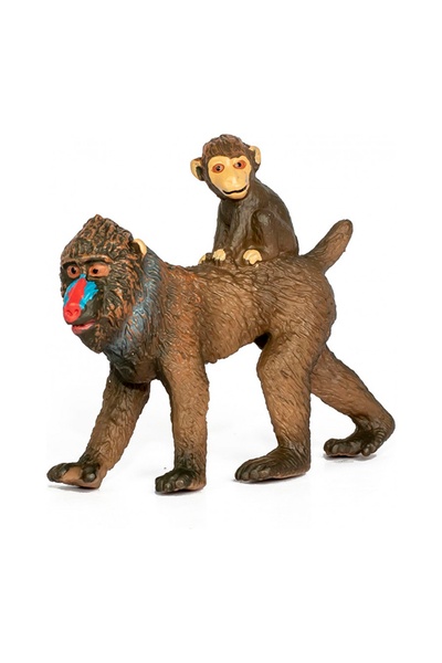 Игрушка фигурка животного "Сафари" самка Мандрил с детенышем. цвет разноцветный ЦБ-00237337 SKT000953968 фото