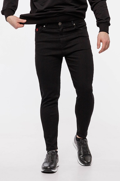 Чоловічі джинси керрот 48 колір чорний ЦБ-00177136 SKT000590969 фото