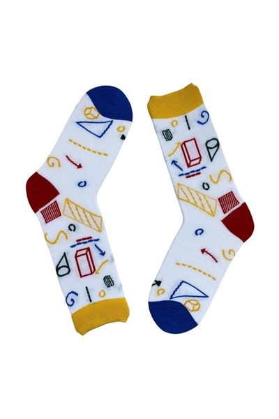 Шкарпетки чоловічі, геометрія 40-42 колір білий ЦБ-00188260 SKT000837365 фото