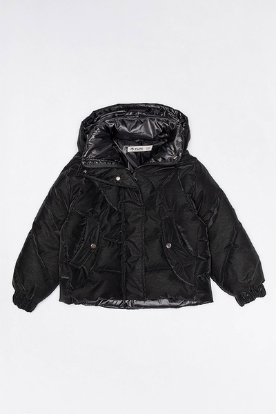 Куртка коротка на дівчинку 152 колір чорний ЦБ-00186287, 164