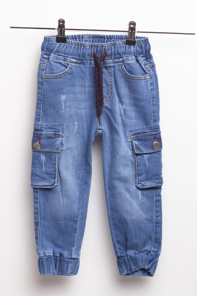Джогеры джинсовые на мальчика 128 цвет синий ЦБ-00148236 SKT000508879 фото