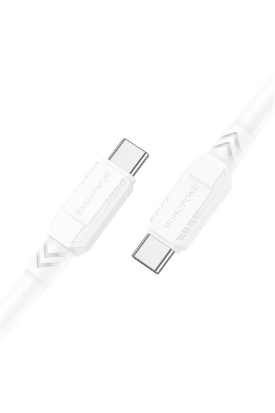 USB кабель Borofone BX81 Type-C - Type-C 3A 60W PD 1 м колір білий ЦБ-00204669 SKT000876731 фото