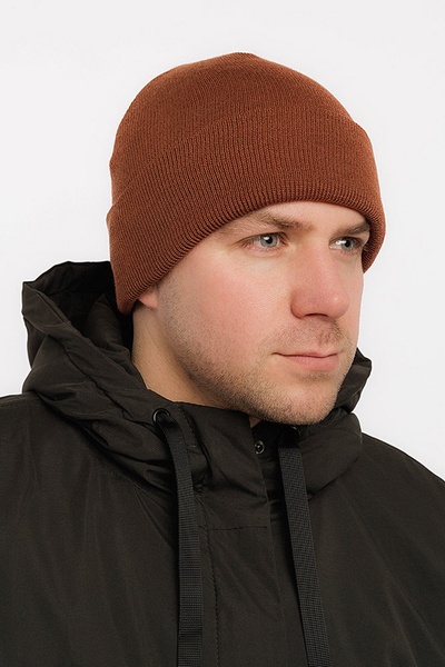 Мужская шапка 58-60 цвет коричневый ЦБ-00209573 SKT000886935 фото