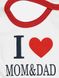 Слюнявчик "I love MOM&DAD" для дівчинки колір білий ЦБ-00131396 SKT000471792 фото 2