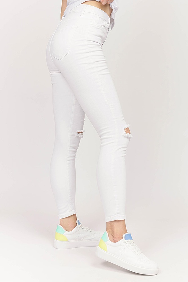 Жіночі джинси 42 колір білий ЦБ-00194623 SKT000854840 фото