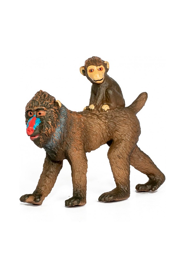 Игрушка фигурка животного "Сафари" самка Мандрил с детенышем. цвет разноцветный ЦБ-00237337 SKT000953968 фото