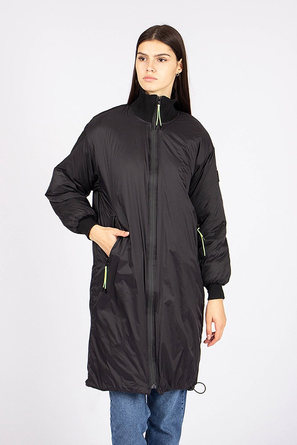 Куртка довга жіноча 42 колір чорний ЦБ-00176330 SKT000588960 фото