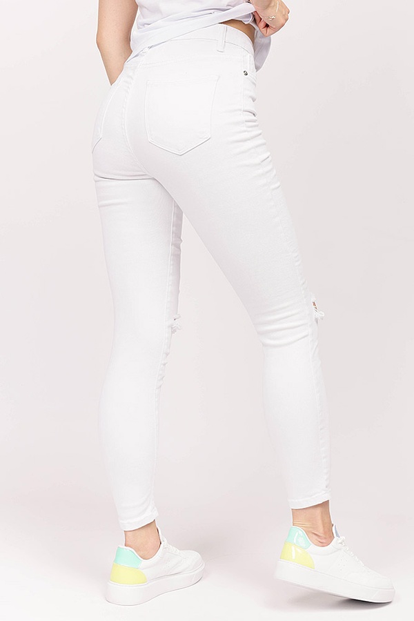 Женские джинсы 42 цвет белый ЦБ-00194623 SKT000854840 фото