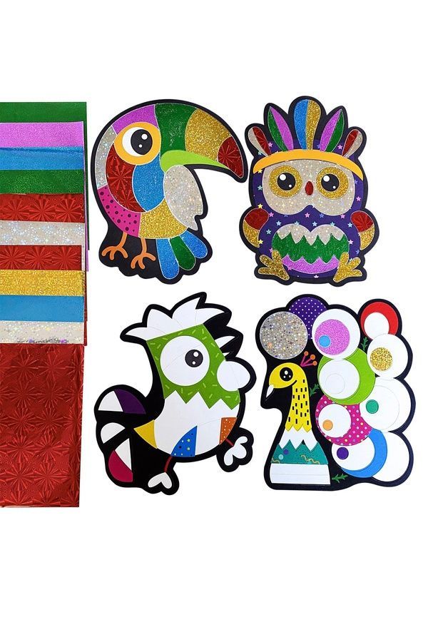 Набір для творчості з кольоровою фольгою "Foil craft. Birds" Vladi Toys VT4433-12 ЦБ-00260287 фото