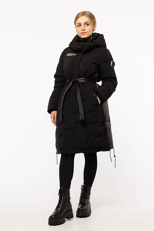 Жіноча куртка 46 колір чорний ЦБ-00195656 SKT000857723 фото