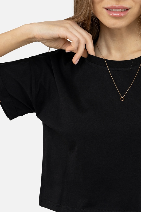 Жіноча футболка з коротким рукавом 46 колір чорний ЦБ-00242213 SKT000964001 фото