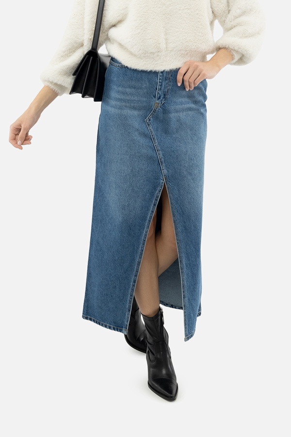 Жіноча джинсова спідниця 38 колір синій ЦБ-00233551 SKT000941737 фото
