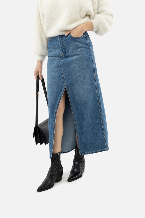 Жіноча джинсова спідниця 38 колір синій ЦБ-00233551 SKT000941737 фото