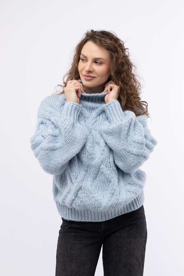 Жіночий светр 46 колір блакитний ЦБ-00233310 SKT000941224 фото