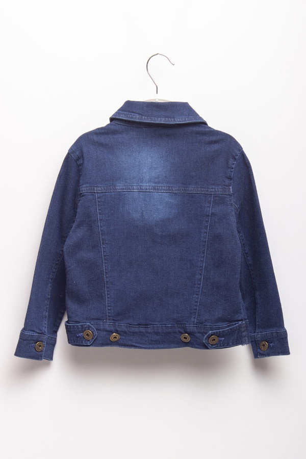 Куртка джинсовая короткая на девочку 116 цвет темно-синий ЦБ-00114287 SKT000509417 фото